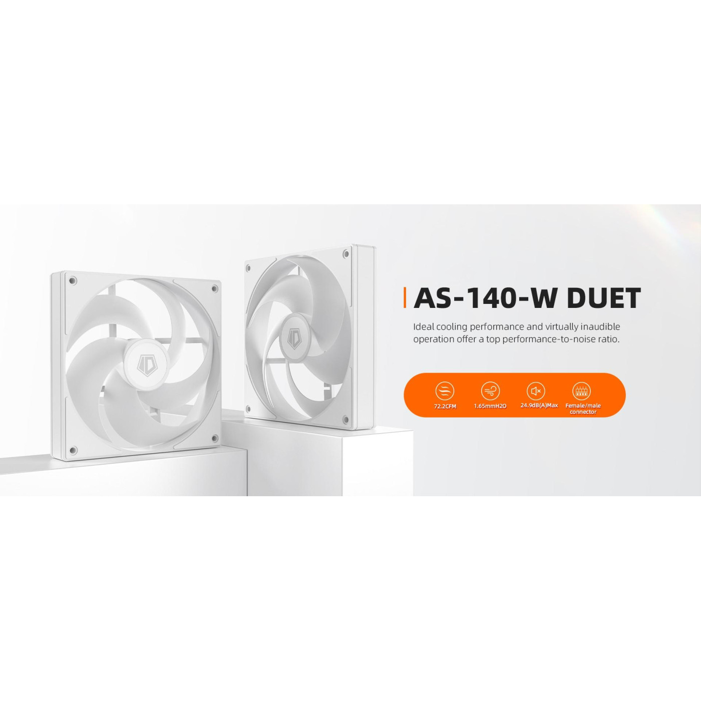 Вентилятор ID-Cooling AS-140-W Duet White (AS-140-W DUET)