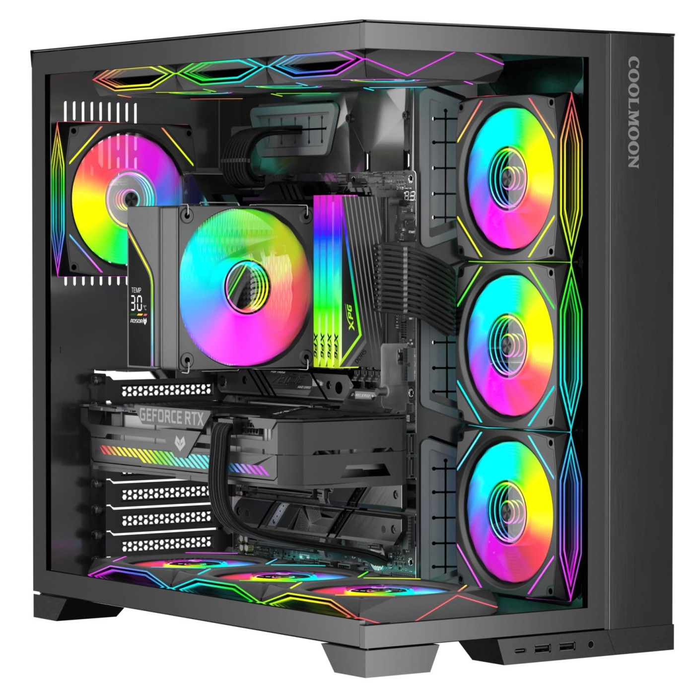 Вентилятор Coolmoon 120мм LY120-B Reverse Black (LY120-BR)