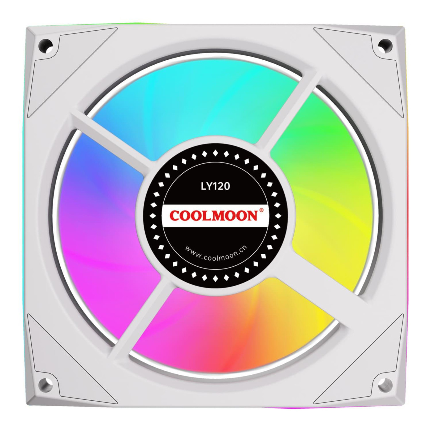 Вентилятор Coolmoon 120мм LY120-W Reverse White (LY120-WR)