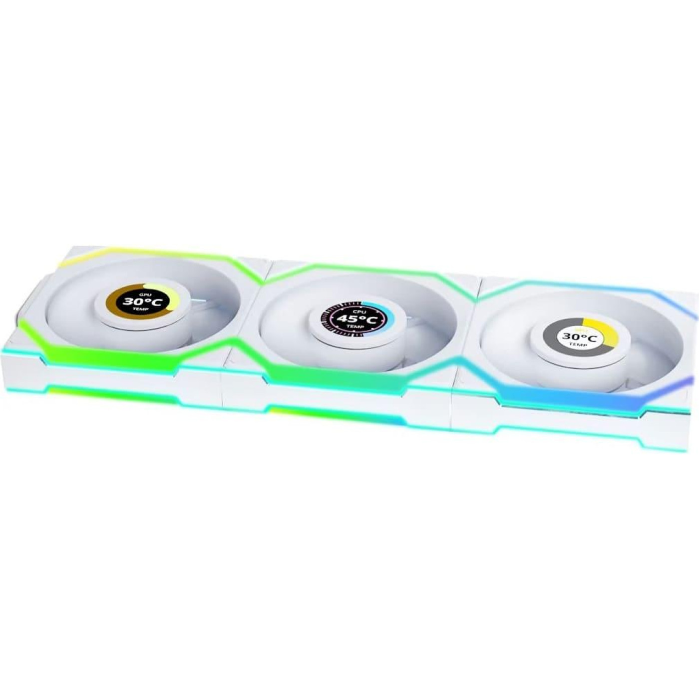 Комплект вентиляторів LIAN LI UNI Fan SL WIRELESS LCD 120-3 (G99.12SLLCD1W3W.00) White