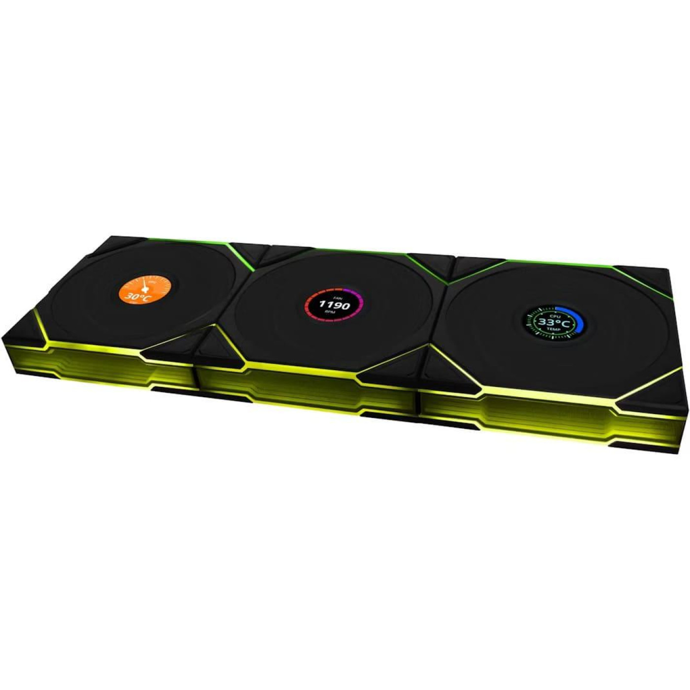 Комплект вентиляторів Lian Li UNI Fan TL WIRELESS LCD 120-3 (G99.12TLLCD1W3B.00) Black