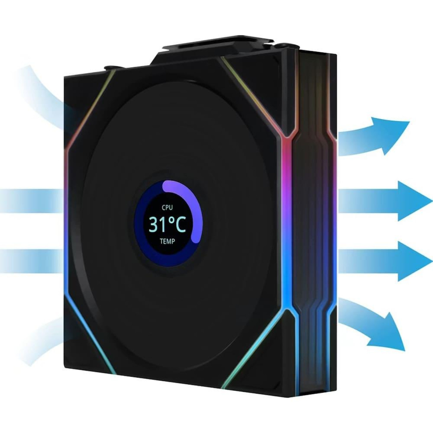 Комплект вентиляторів Lian Li UNI Fan TL WIRELESS LCD 120-3 (G99.12TLLCD1W3B.00) Black