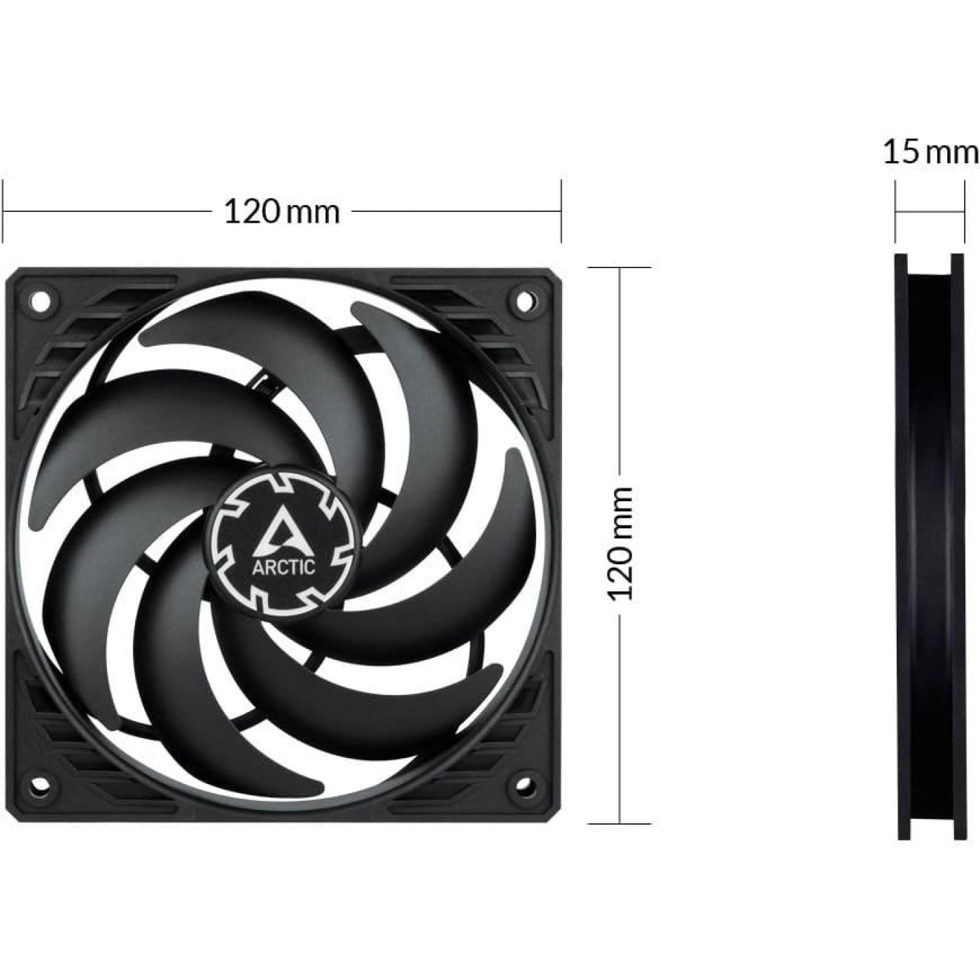 Вентилятор Arctic P12 Slim PWM PST 3 шт (ACFAN00275A)