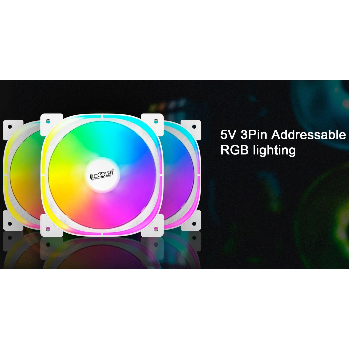 Вентилятор PcCooler EF3 120 ARGB WH (F3-L120WHAM1-GL)