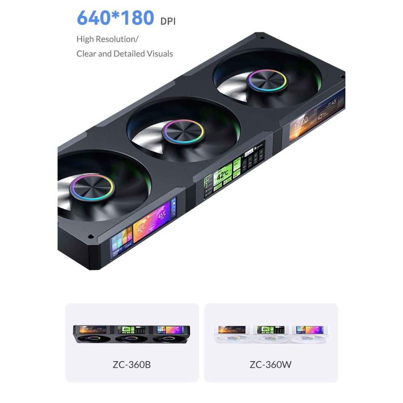 Вентилятор Jonsbo ZC-360B 3in1 Black (ZC-360B Black)