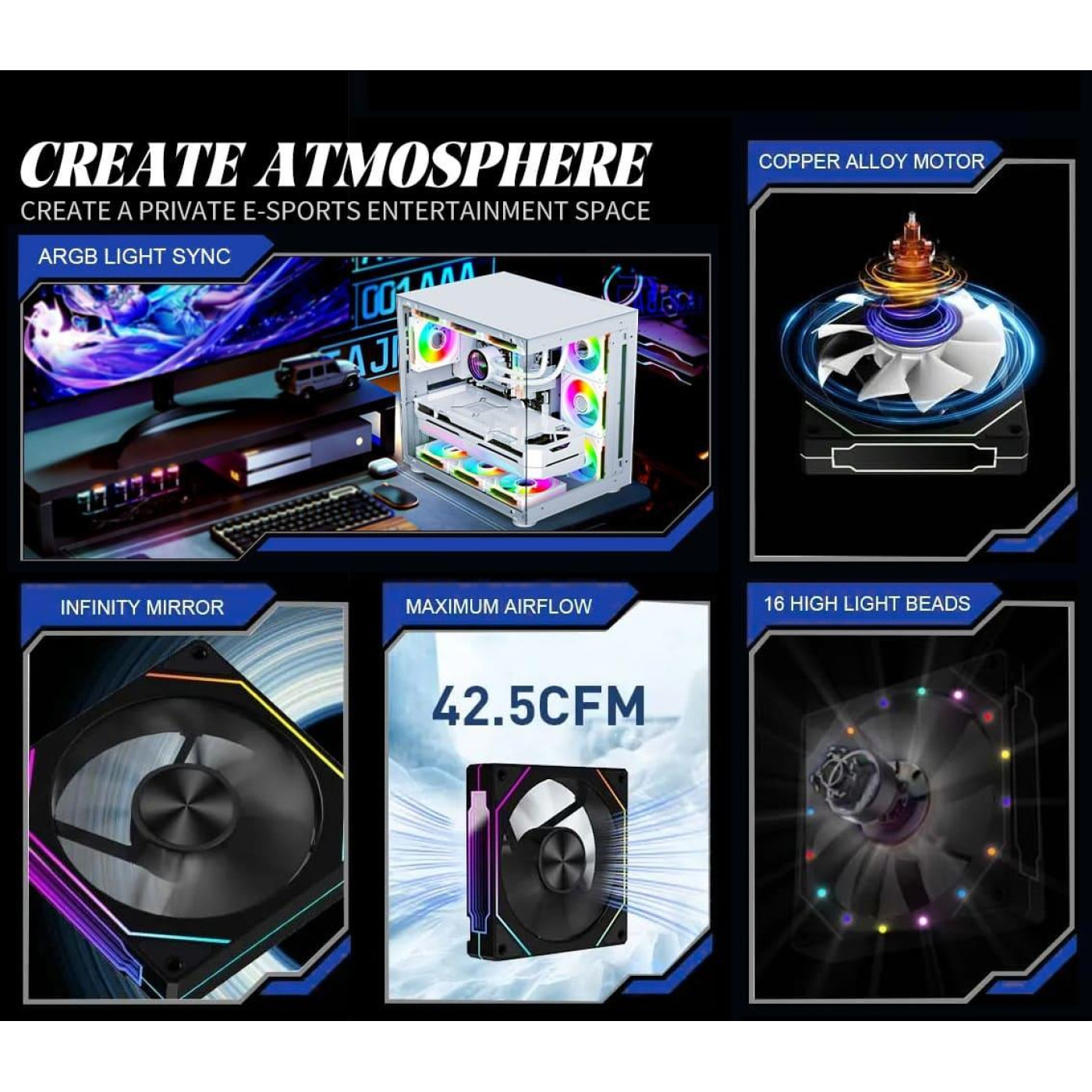 Вентилятор UPSIREN UF-2 PRISM 5 PRO BLACK REGULAR (UF-2 PRISM 5 PRO BLACK REGULAR) Б/в