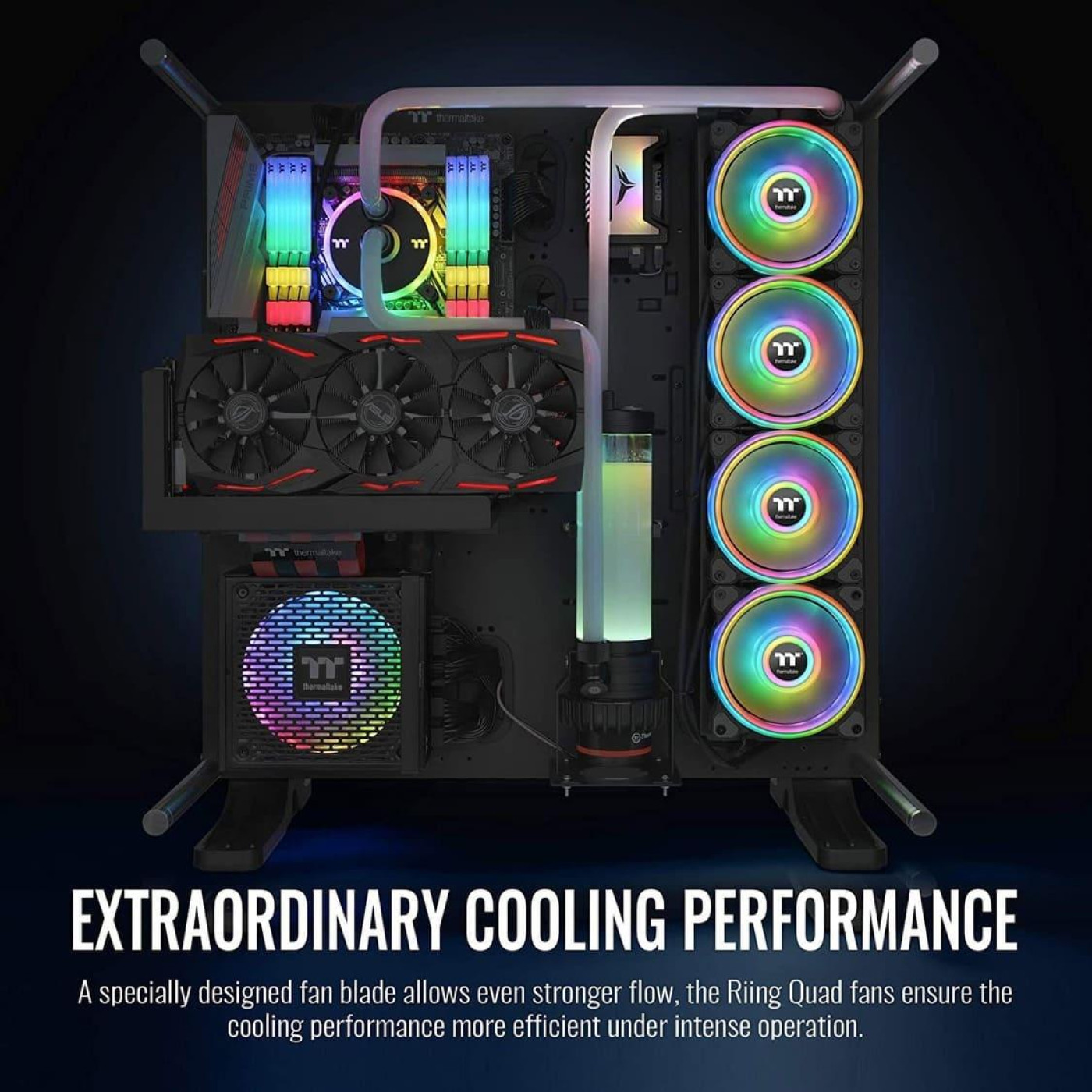 Вентилятор Thermaltake Riing Quad 14 RGB Radiator Fan TT Premium Edition (CL-F089-PL14SW-C)