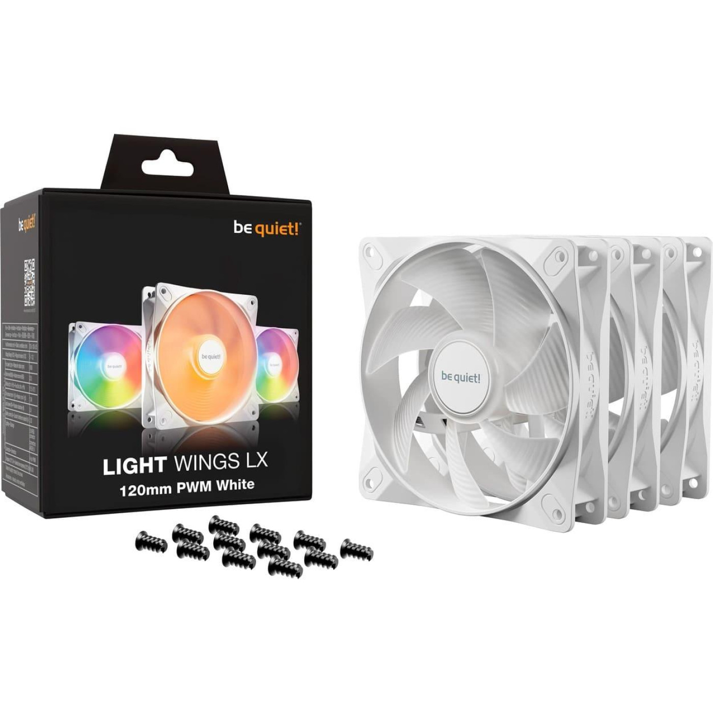 Комплект вентиляторів Be quiet! LIGHT WINGS LX 120mm PWM 3 шт White (BL122)