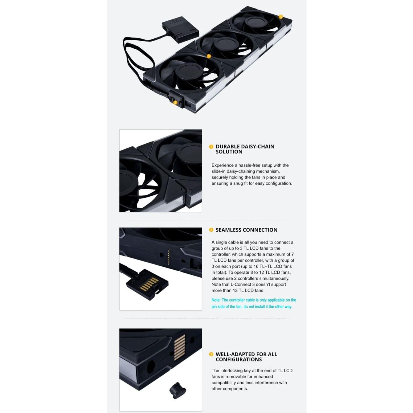 Вентилятор Lian Li Reverse TL LCD 120-3(G99.12RTLLCD3B.00) Black (G99.12RTLLCD3B.00) Б/в