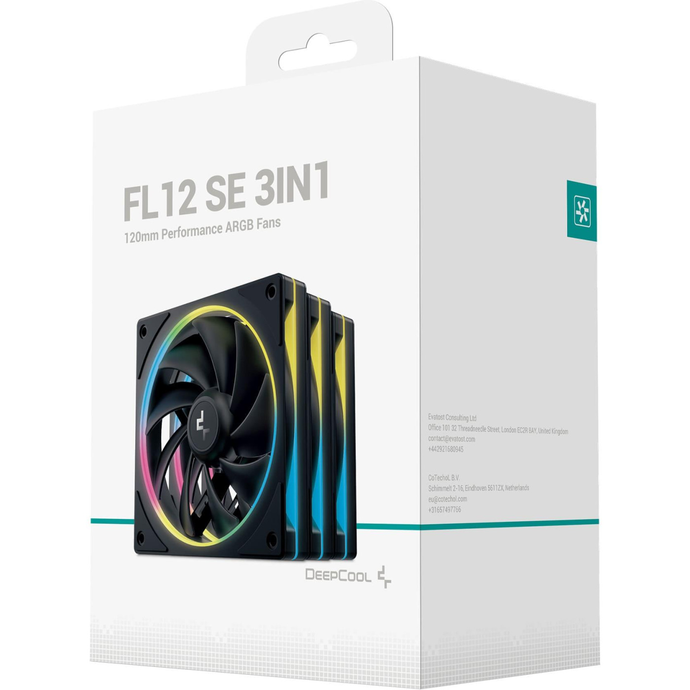 Комплект вентиляторів Deepcool FL12SE 3IN1 для корпусу 3*120x120x25мм, HB, 400~1900 RPM±10%,