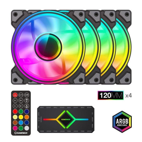 Вентилятор GameMax 120mm*4 KIT ARGB fan DRH400 (DRH400)