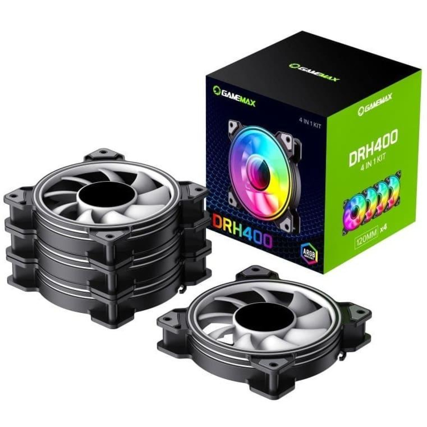 Вентилятор GameMax 120mm*4 KIT ARGB fan DRH400 (DRH400)