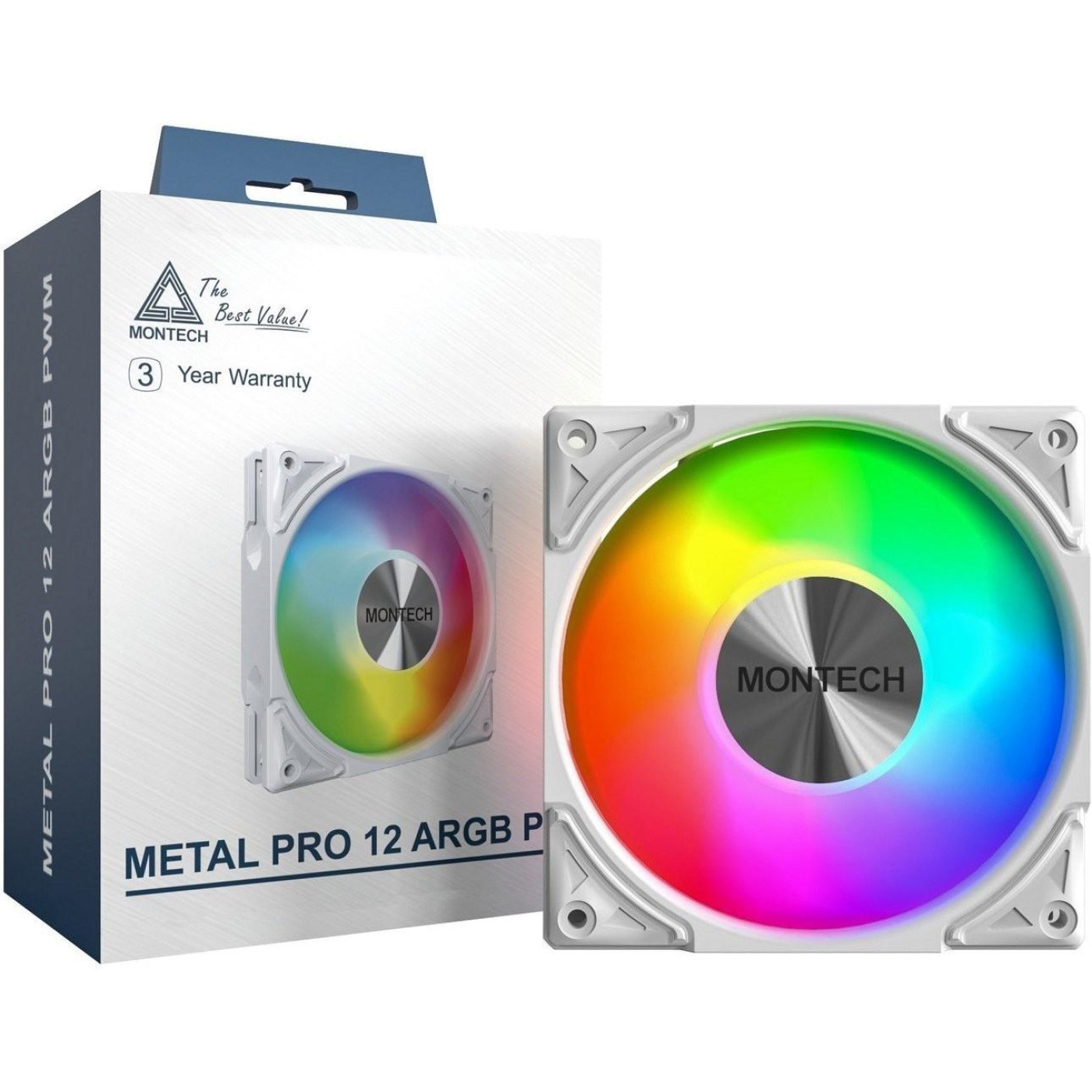 Вентилятор MONTECH 120MM METAL PRO 12 ARGB PWM WHITE (METAL PRO 12 ARGB PWM WHT)