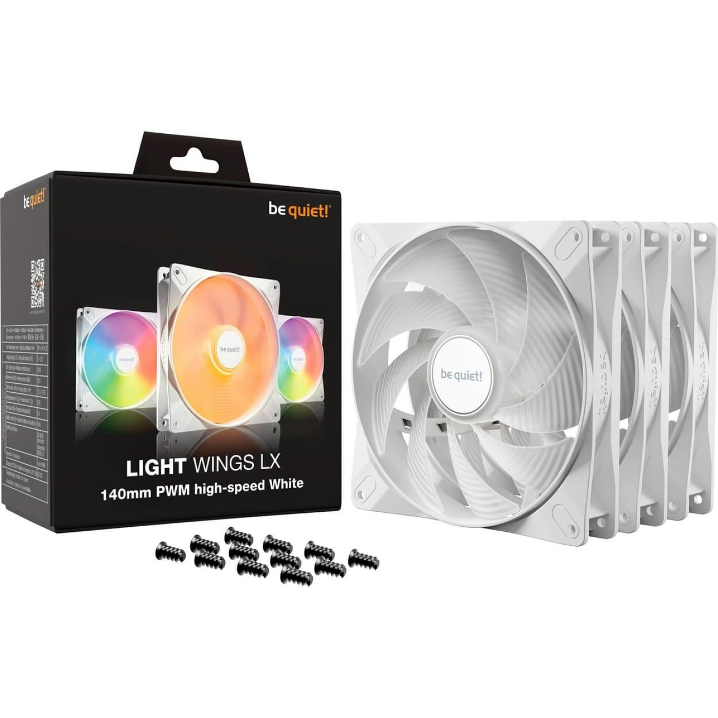 Комплект вентиляторів Be quiet! LIGHT WINGS LX 140mm PWM high-speed white 3 шт (BL131)