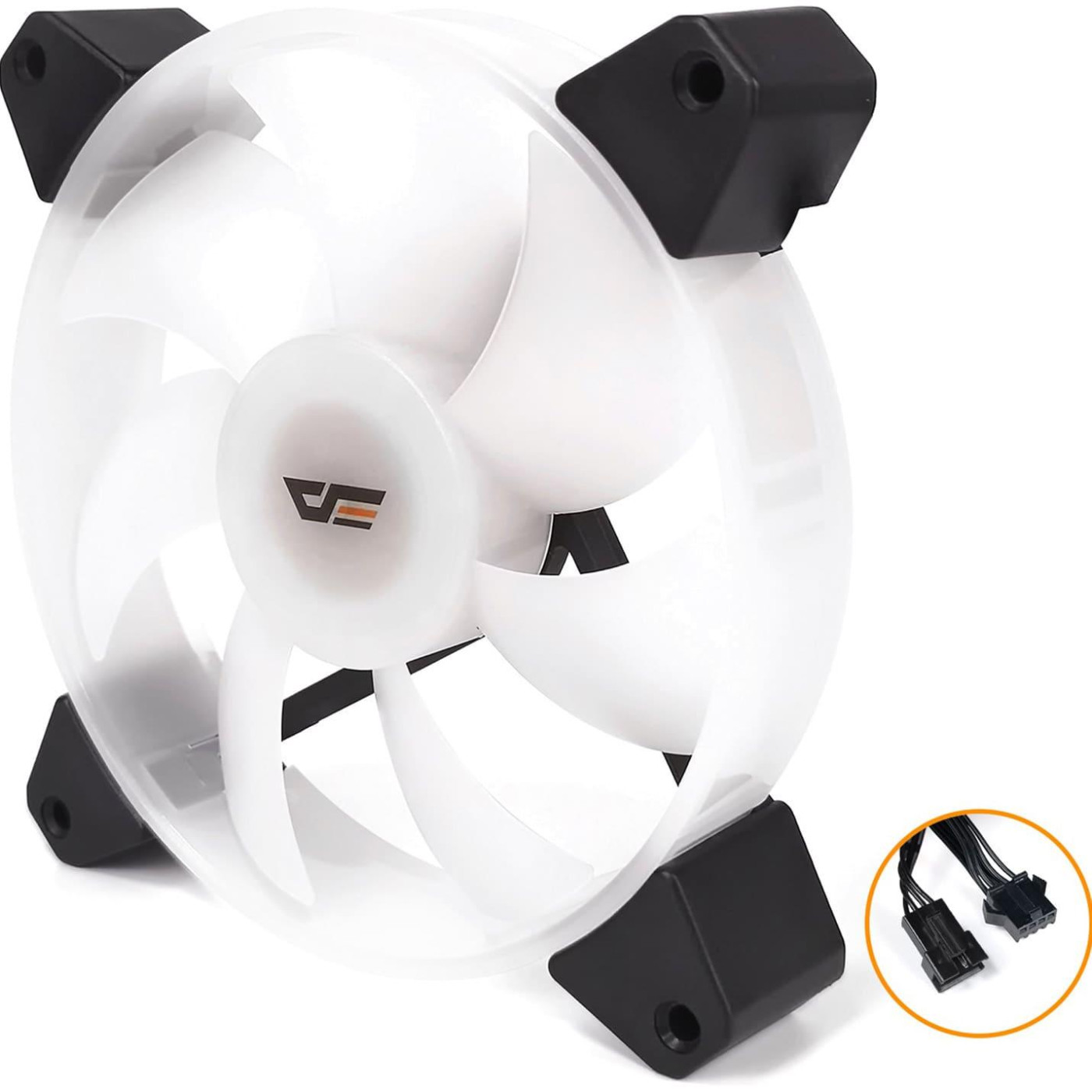 Вентилятор Darkflash CL8 4pin 120mm ARGB Белий(комплект 3 шт) (3x CL8 4pin 120mm)