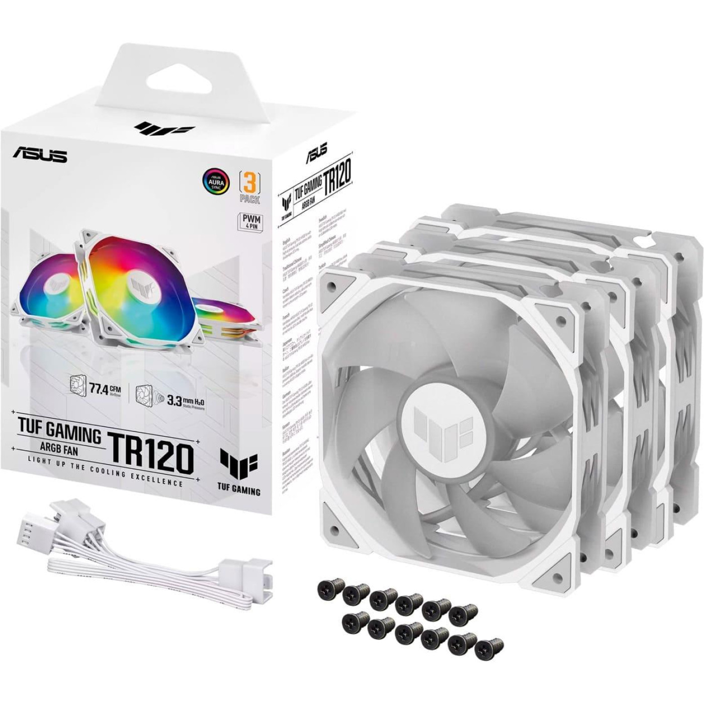 Вентилятор ASUS TUF Gaming TR120 ARGB Triple Pack White (90DA0093-B09020)