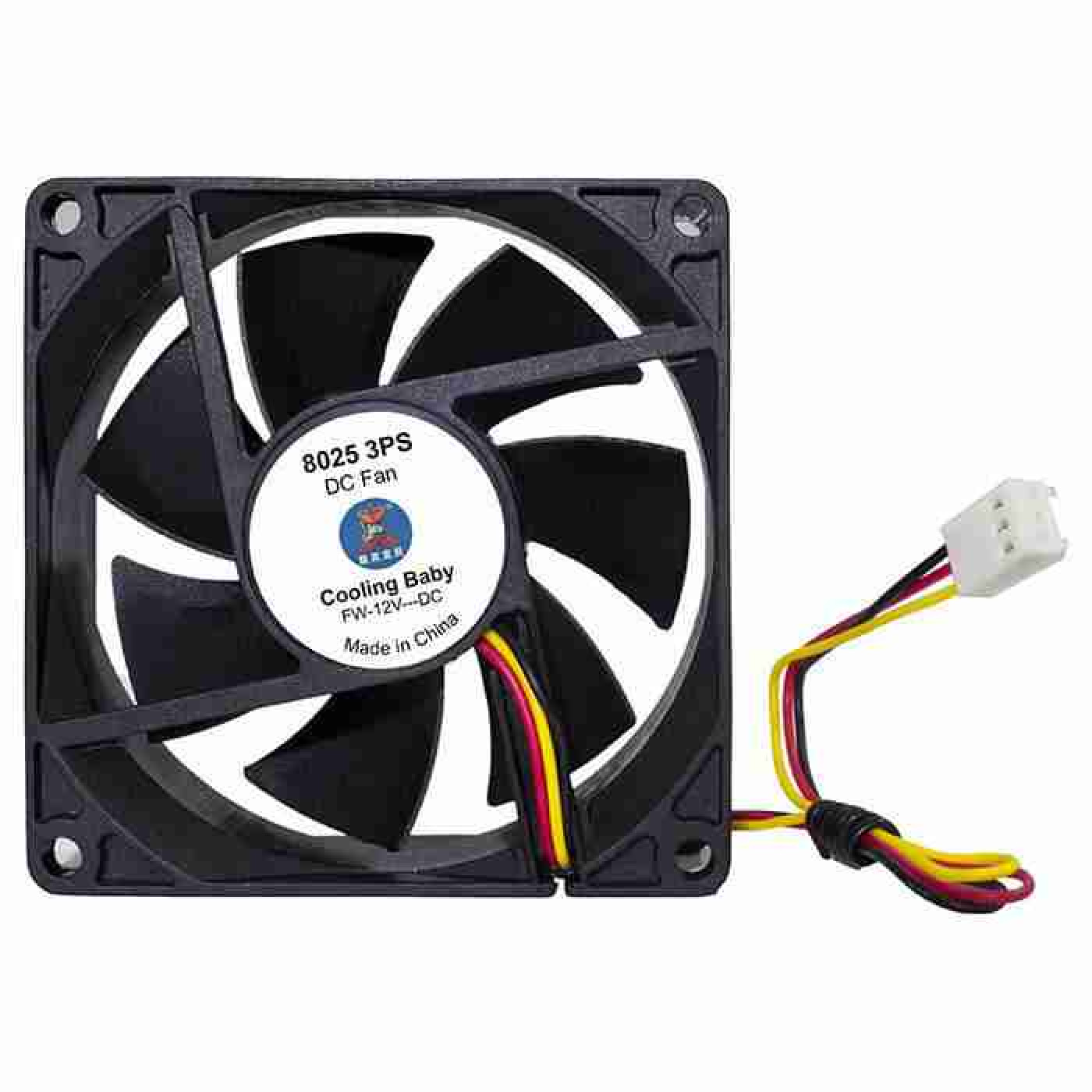 Вентилятор Cooling Baby 8025 3PS 80x80x25мм SB 12В 0,18А 24,3дБ, 2500 об/мин 3pin (8025 3PS)
