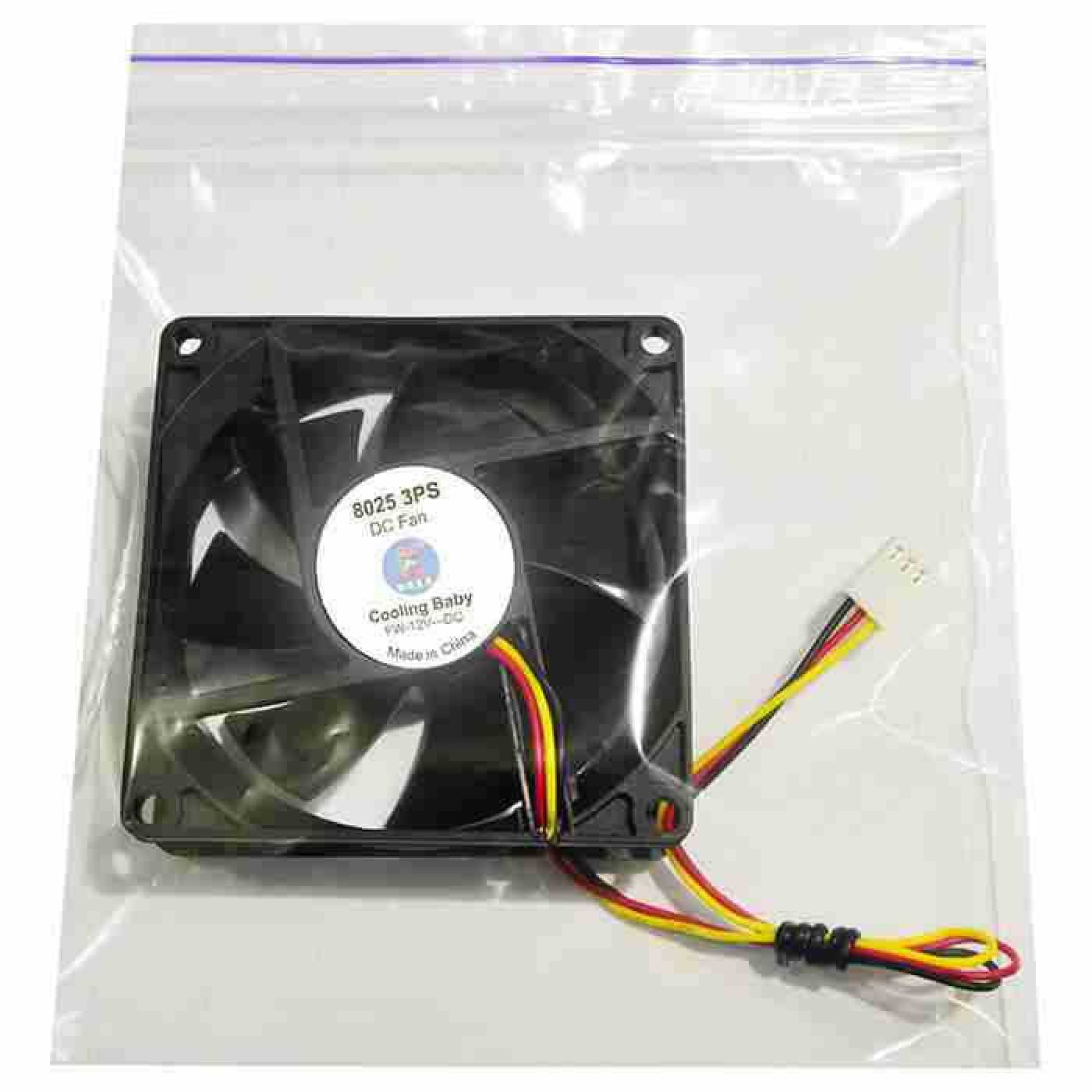 Вентилятор Cooling Baby 8025 3PS 80x80x25мм SB 12В 0,18А 24,3дБ, 2500 об/мин 3pin (8025 3PS)