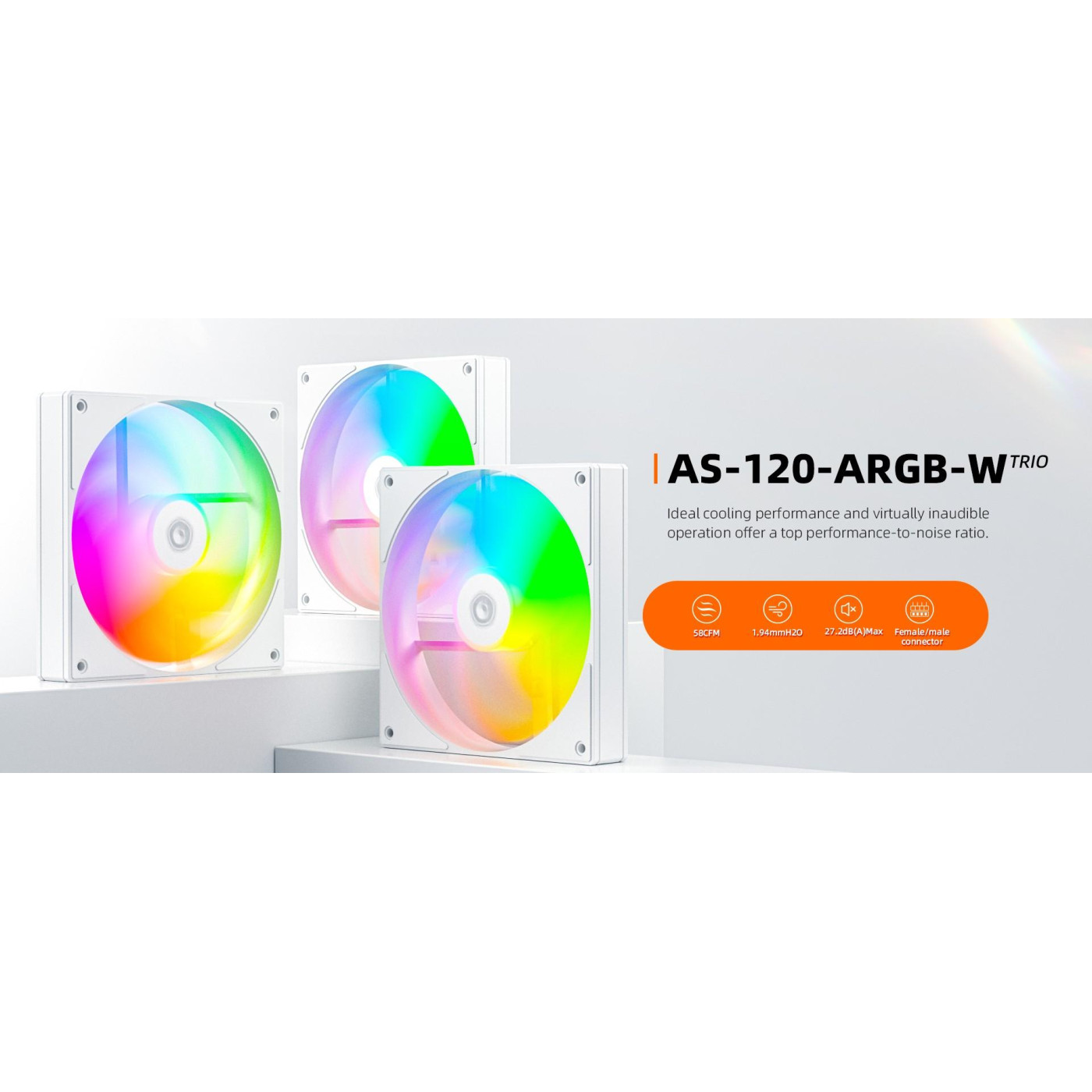 Вентилятор ID-Cooling AS-120-ARGB-W TRIO (AS-120-ARGB-W TRIO)