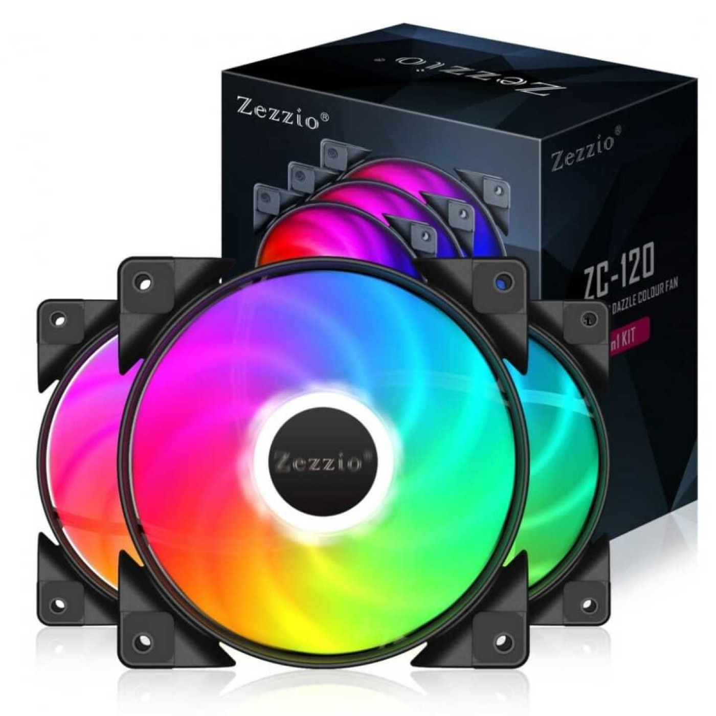 Комплект вентиляторов Zezzio ZC-120 SRGB 3 in 1 Kit (ZC-120 Colorful 3in1)