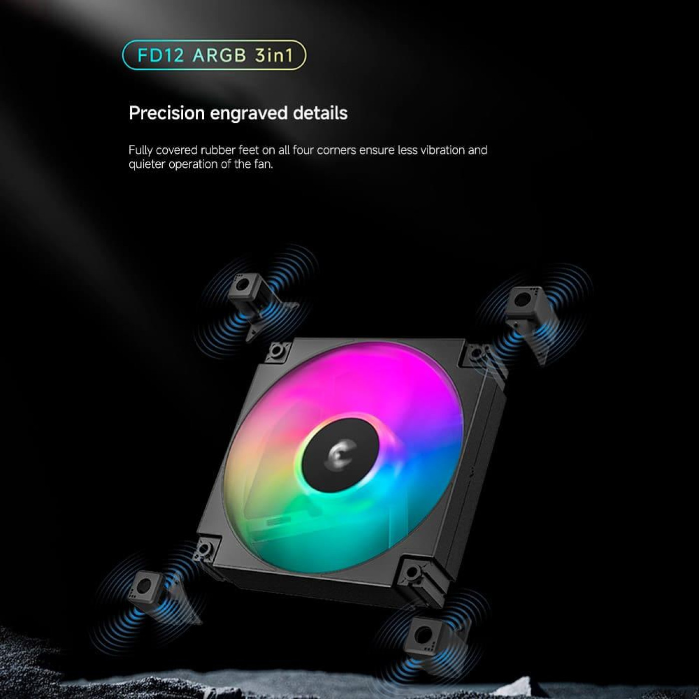 Комплект вентиляторів Deepcool FD12 ARGB 3 in 1 Black (R-FD12-BKAPN3-G)