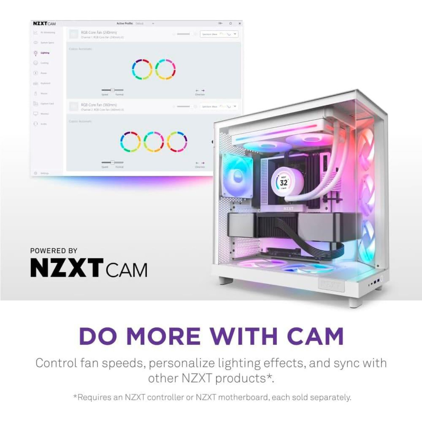 Вентилятор NZXT F280 RGB Core White (RF-U28HF-W1)