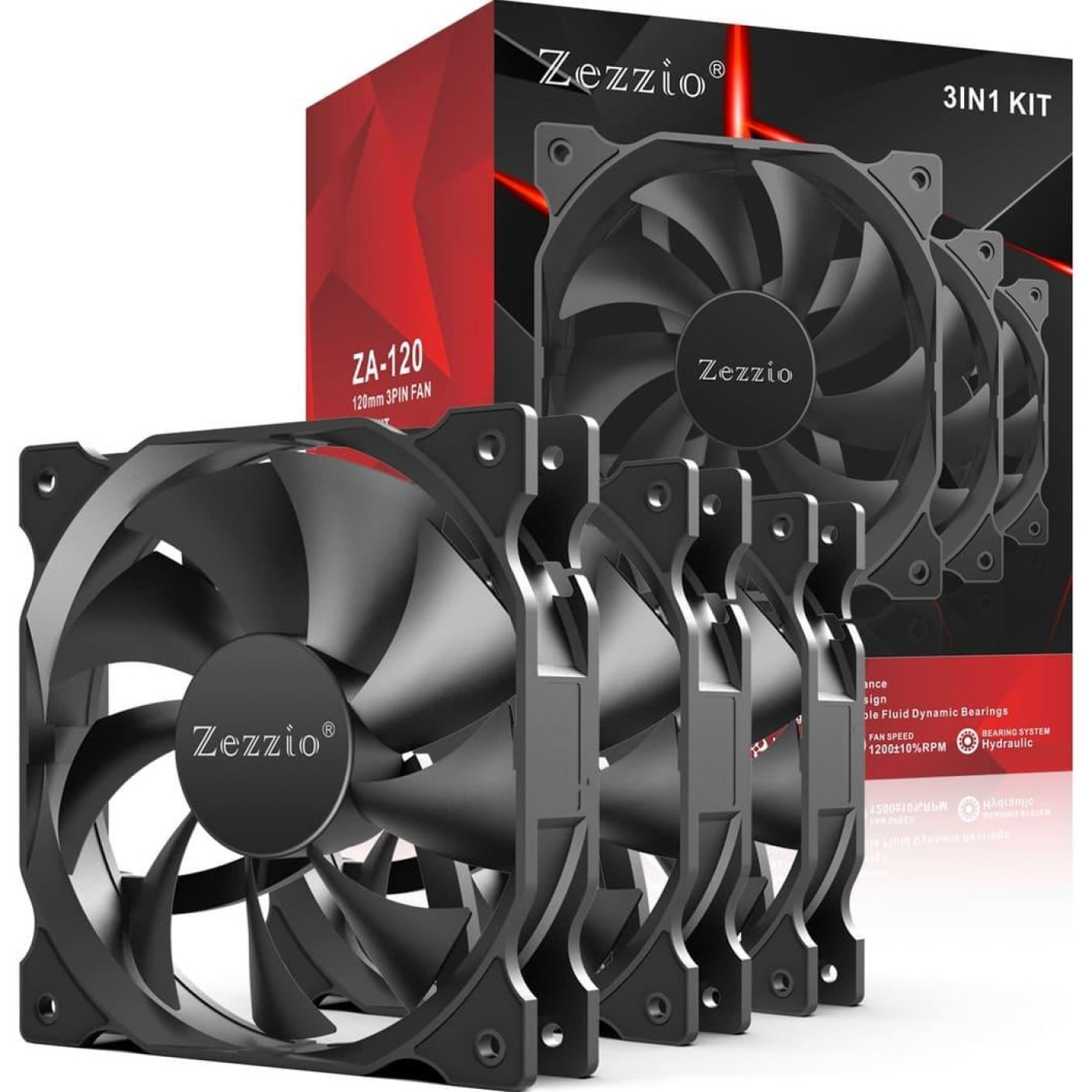 Комплект вентиляторів Zezzio ZA-120 3 in 1 Kit ZA-120 3 in 1 Kit)