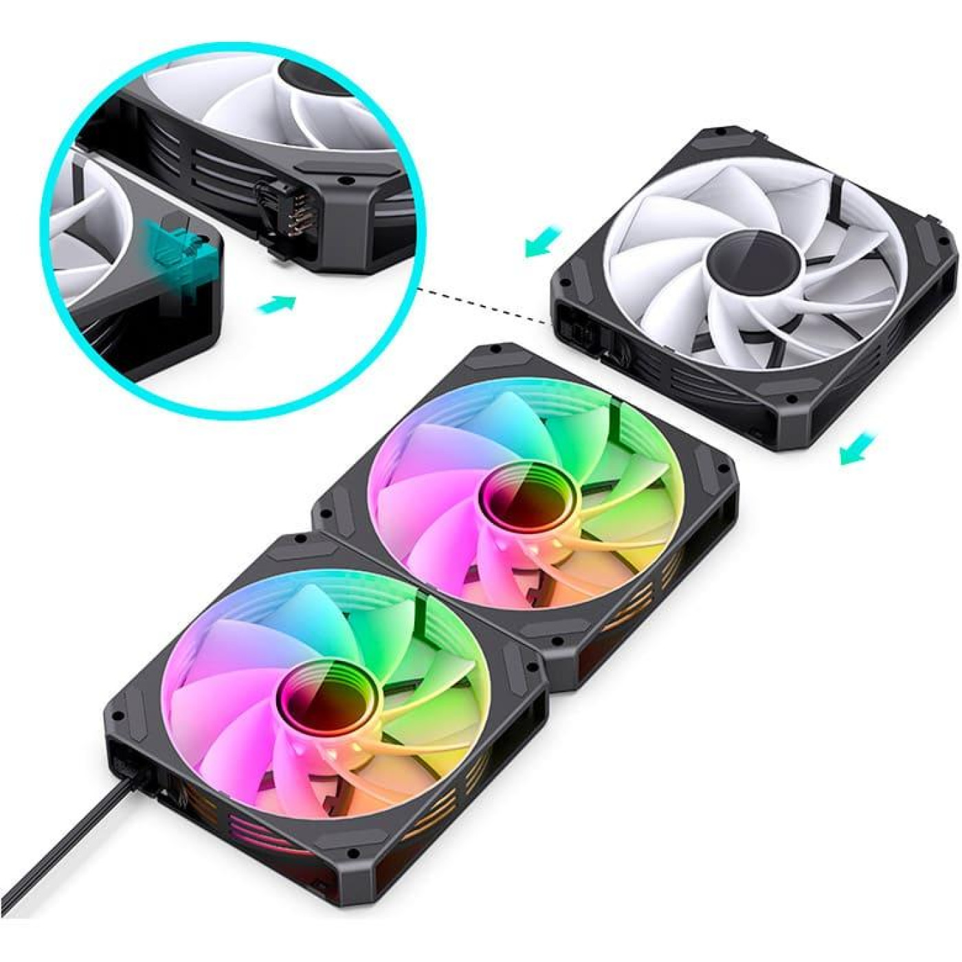 Вентилятор Jonsbo ZG-120BR (3in1) Black (120mm, 500-1500RPM, 36.8dB, 4pin) (ZG-120BR Black)