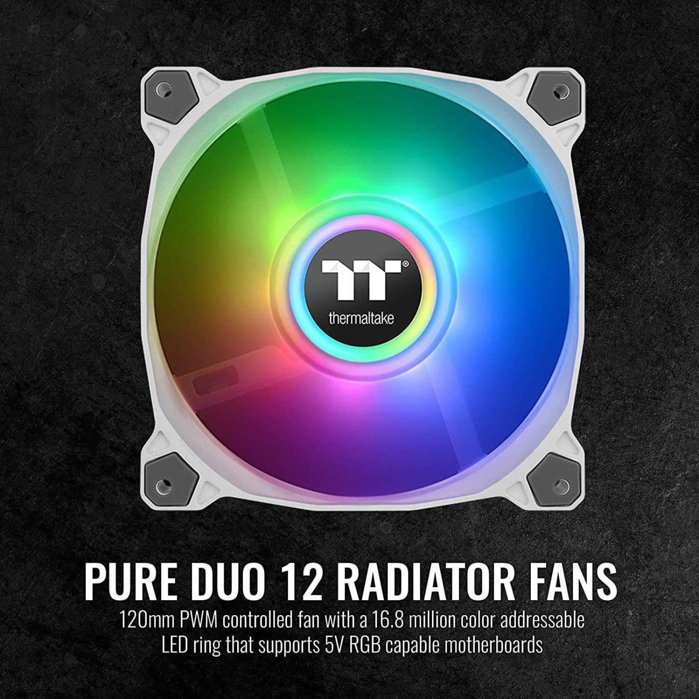 Вентилятор Thermaltake Pure Duo 12 ARGB Sync Radiator Fan 2-Fan Pack White (CL-F097-PL12SW-A)
