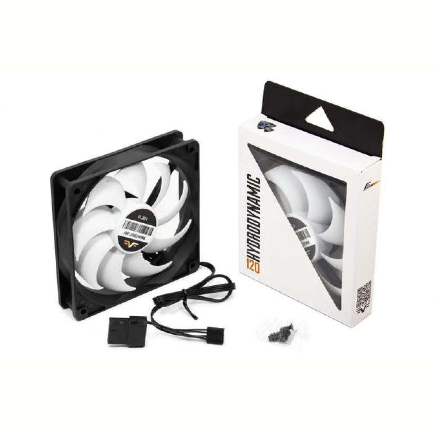 Вентилятор Frime 120 мм, 120x120x25мм 4Pin+Molex 2000rpm FD Bearing Black/White (FWF120HB20PWM)