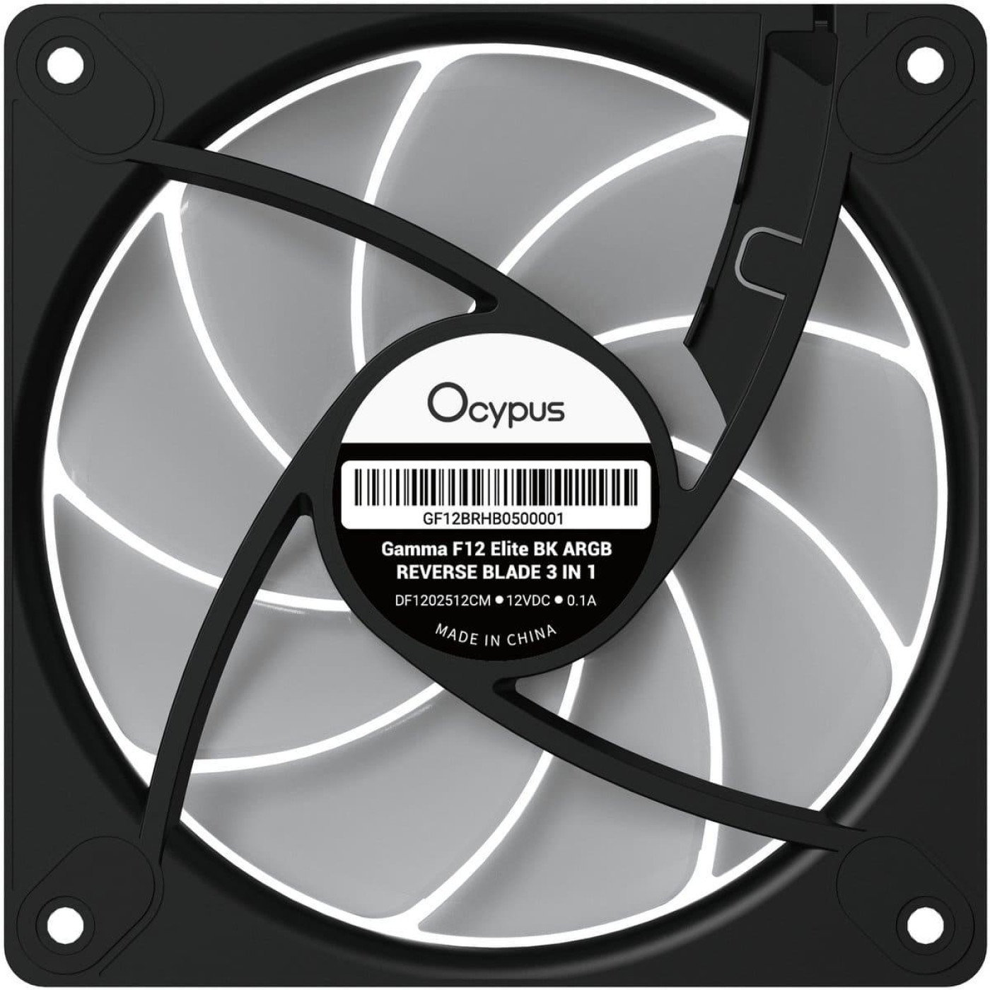 Комплект вентиляторів Ocypus GAMMA F12 ELITE BK ARGB REVERSE BLADE 3 IN 1 