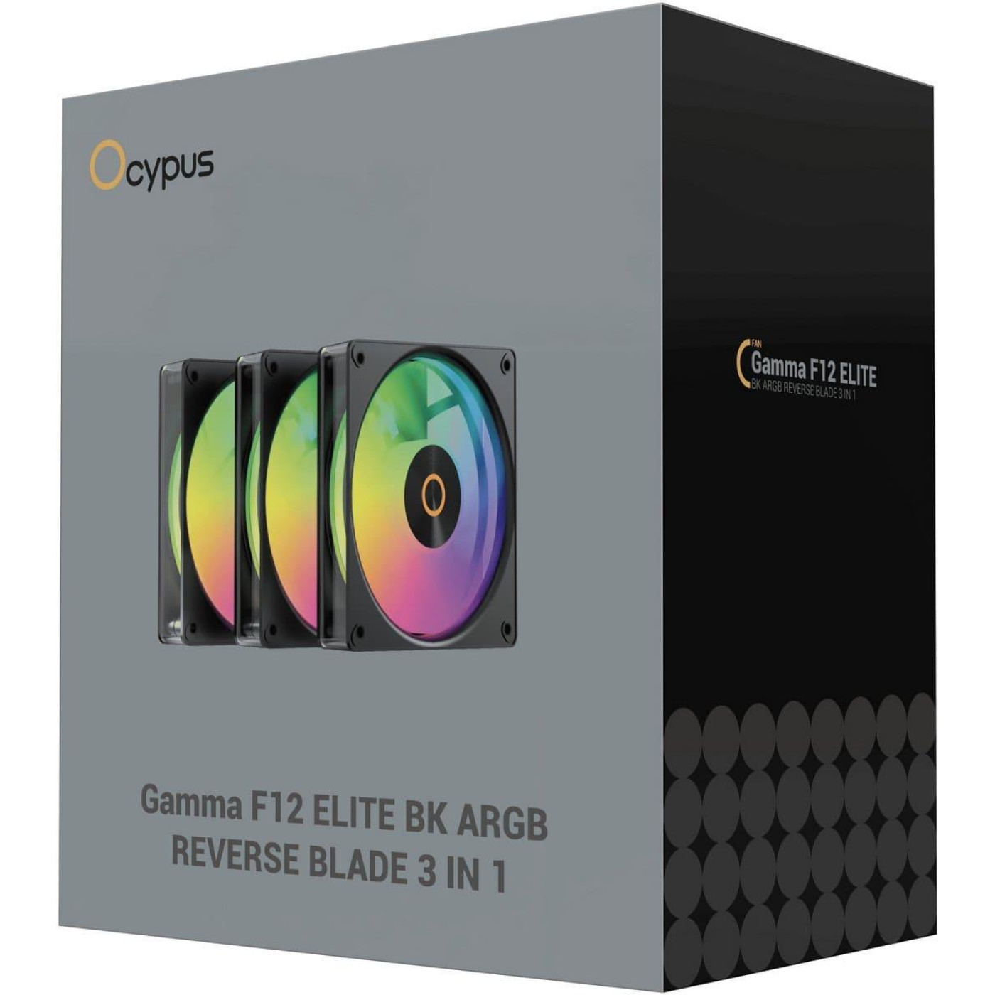 Комплект вентиляторів Ocypus GAMMA F12 ELITE BK ARGB REVERSE BLADE 3 IN 1 