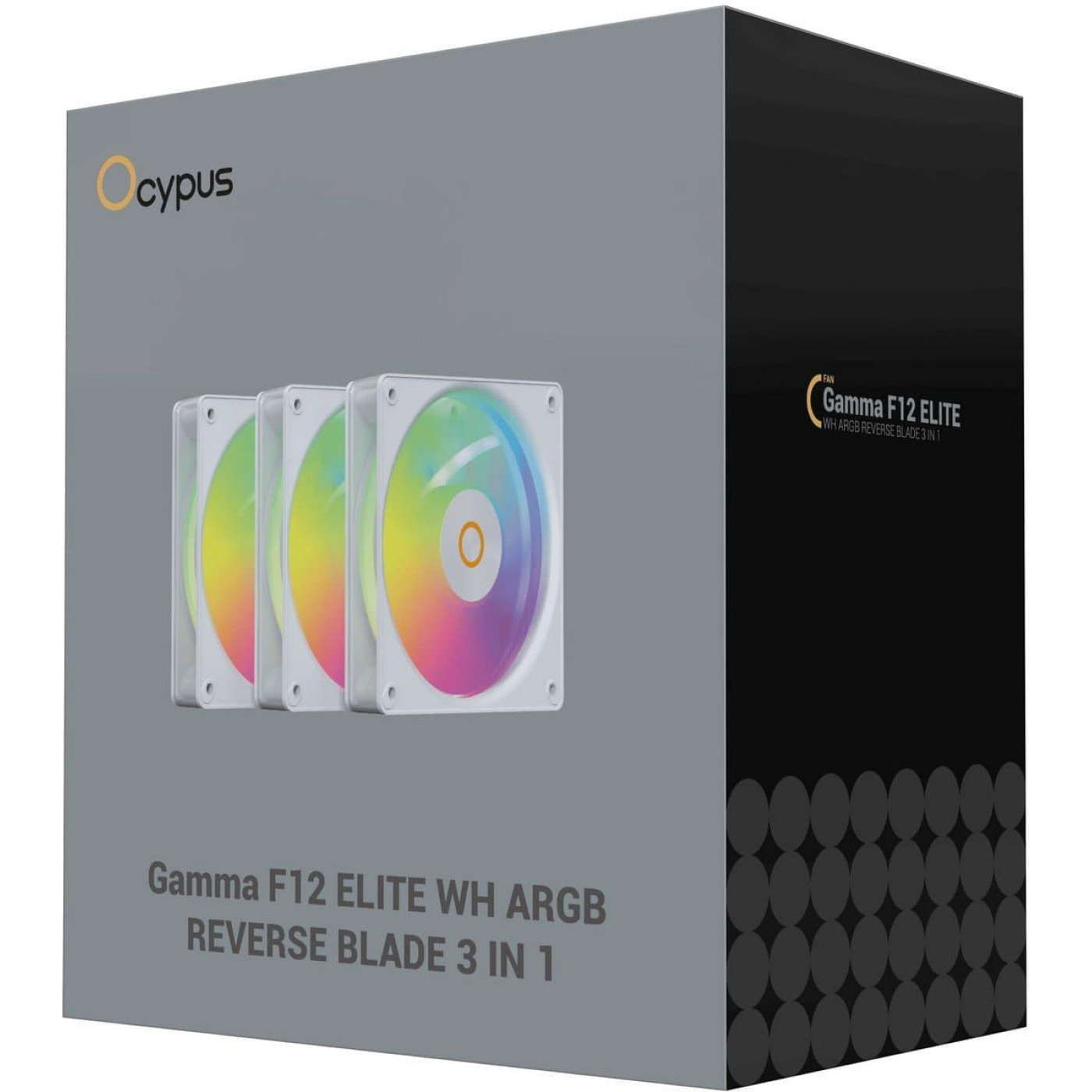 Комплект вентиляторів Ocypus GAMMA F12 ELITE WH ARGB REVERSE BLADE 3 IN 1