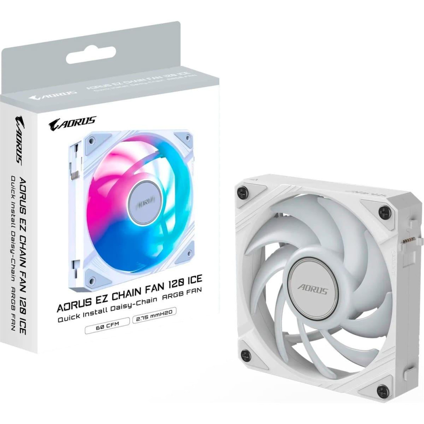 Вентилятор GIGABYTE AORUS EZ CHAIN FAN 120 White (GP-ECFAN1201 ICE)