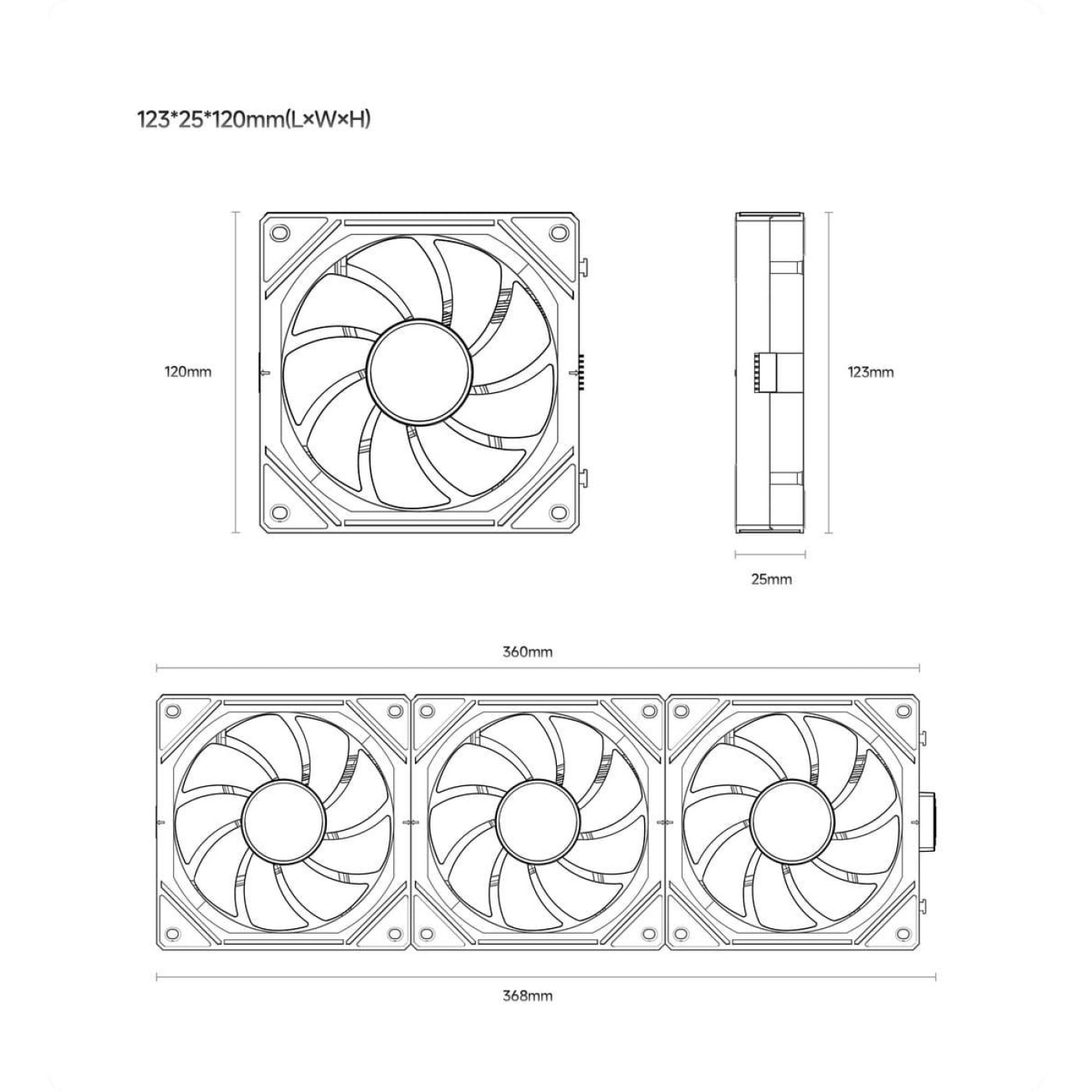 Комплект вентиляторів OCYPUS GAMMA F12 UNI WH ARGB REVERSE BLADE 3 IN 1