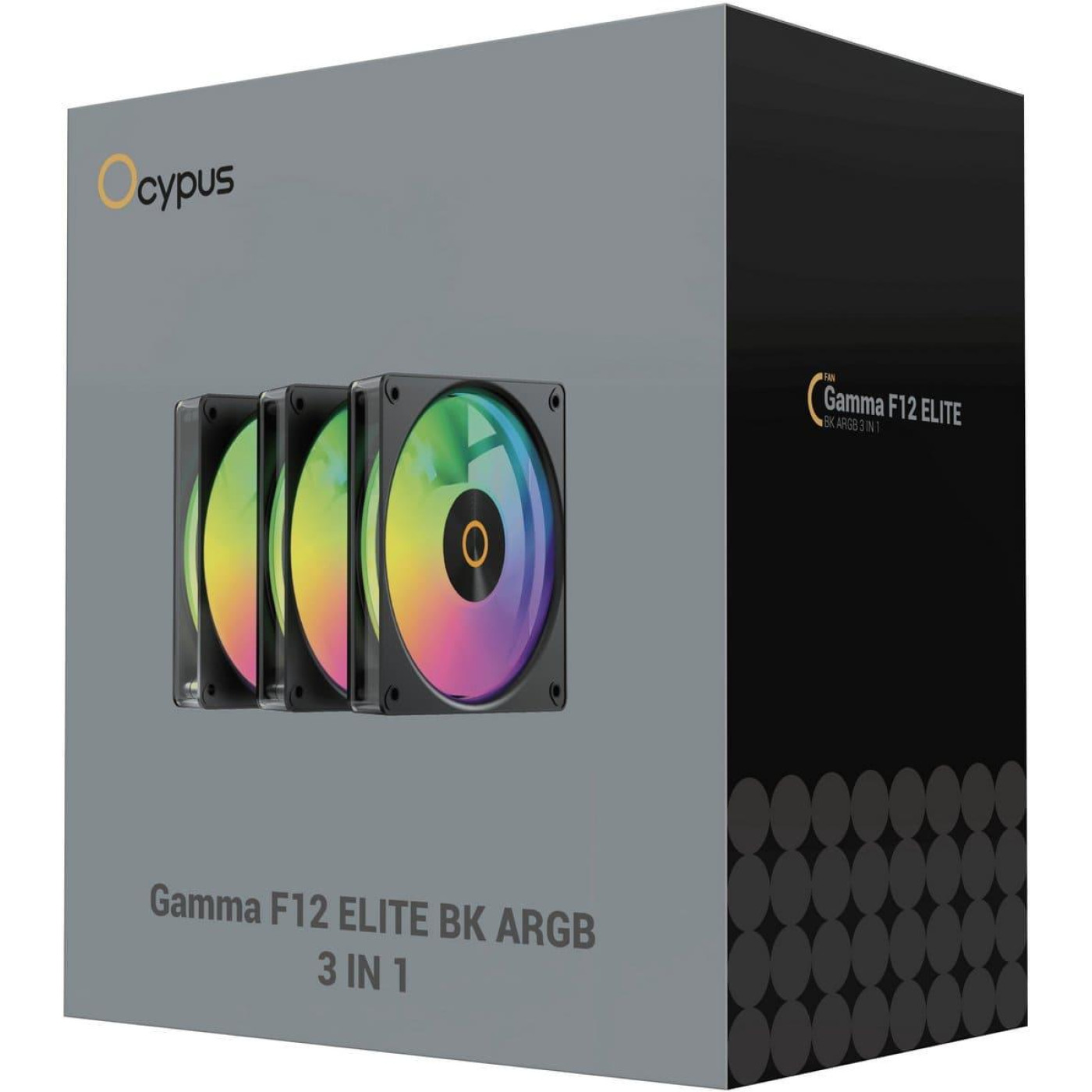 Комплект вентиляторів Ocypus GAMMA F12 ELITE BK ARGB 3 IN 1 (GAMMA-F12-BK3AM00E-GL)