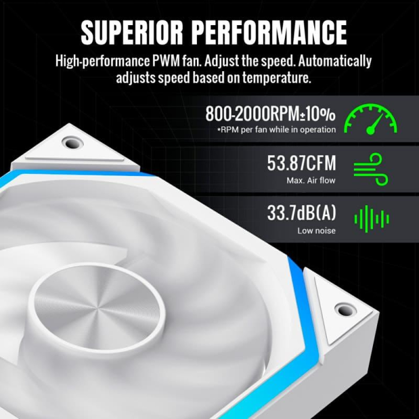 Вентилятор GameMax FN12A N2 120мм (FN12A-N2-W) White