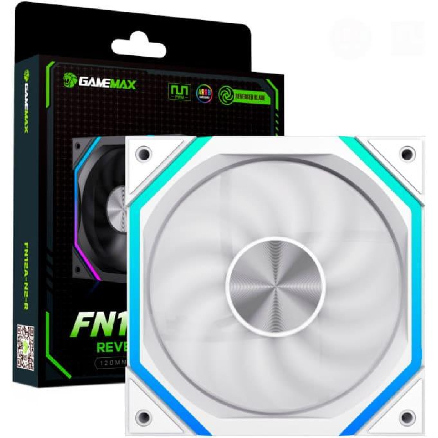Вентилятор GameMax FN12A N2 120мм Reverse (FN12A-N2-RW) White