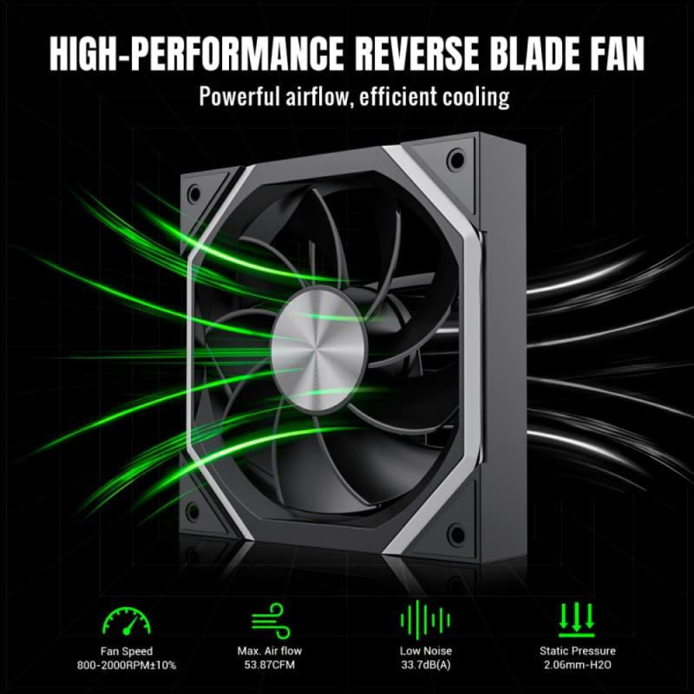 Вентилятор GameMax FN12A N2 120мм Reverse (FN12A-N2-R) Black