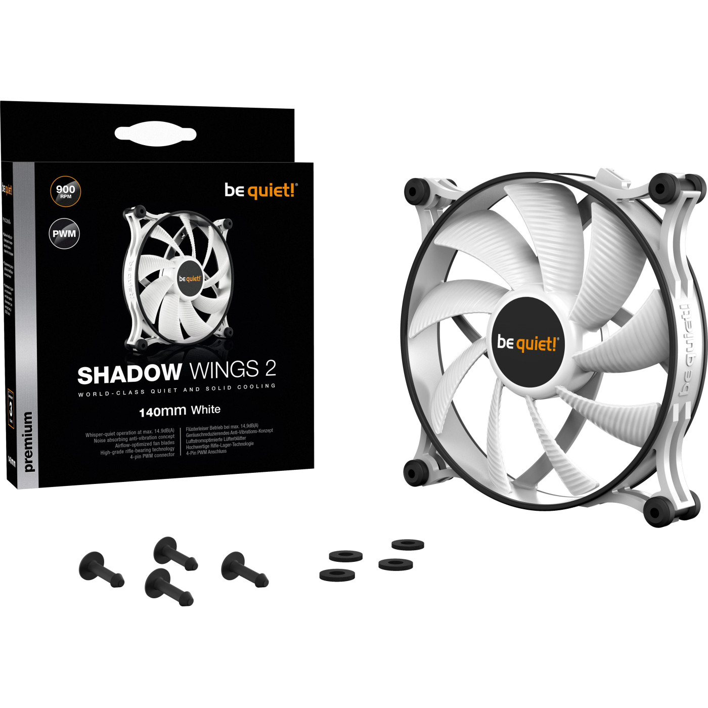 Вентилятор Be quiet! Shadow Wings 2 140mm White PWM (BL091)