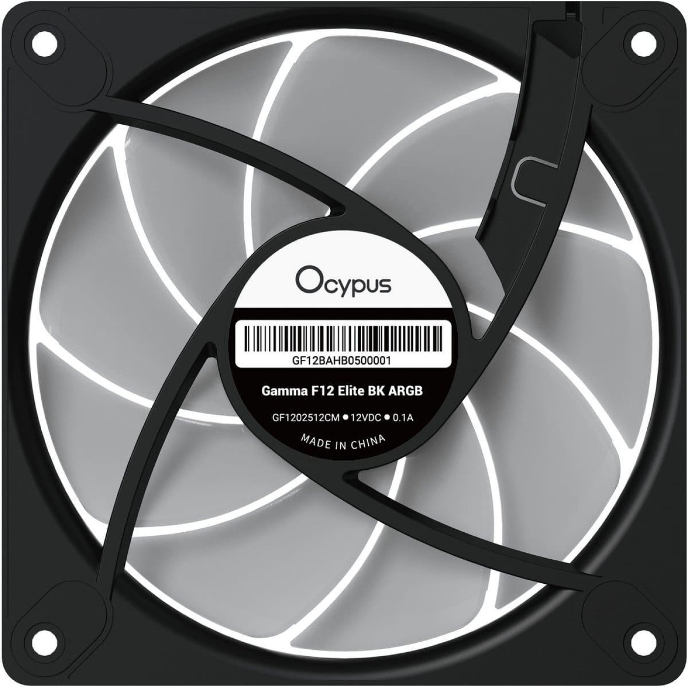 Вентилятор OCYPUS GAMMA F12 ELITE 120MM BK ARGB (GAMMA-F12-BK1AM00E-GL)