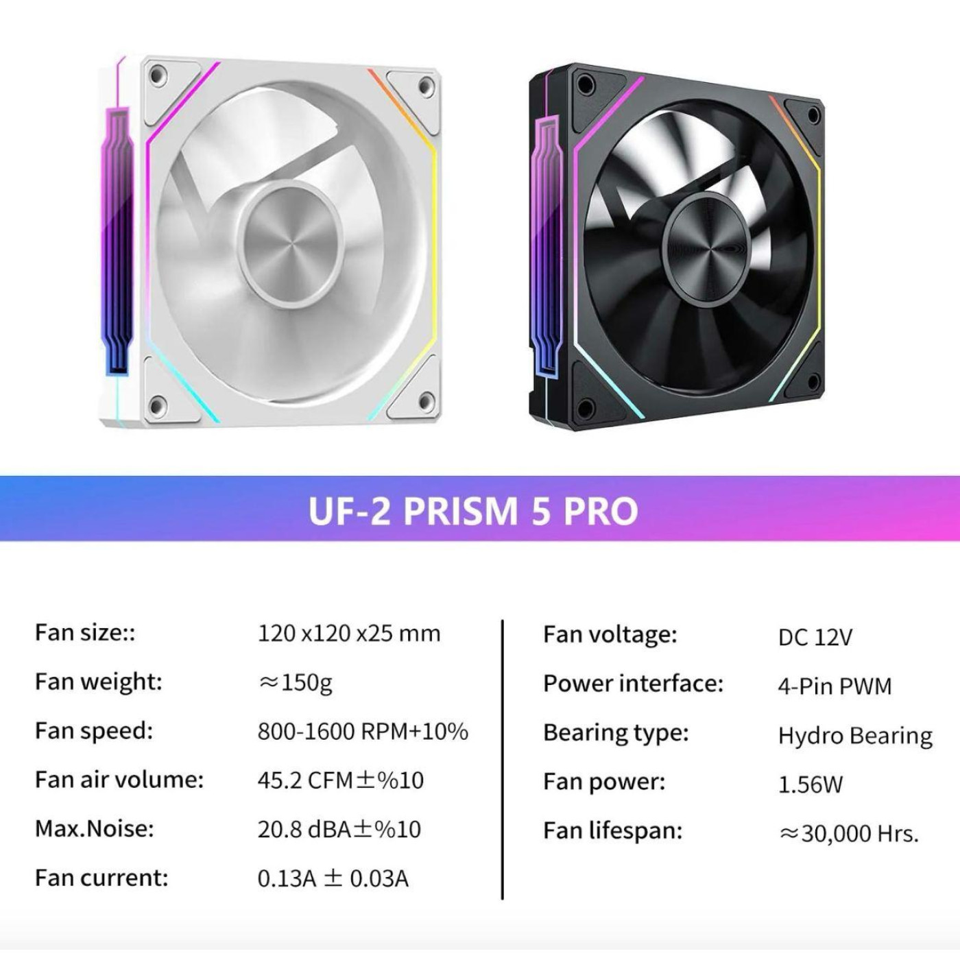 Вентилятор UPSIREN UF-2 PRISM 5 PRO BLACK REVERSED (UF-2 PRISM 5 PRO BLACK REVERSED) Б/у