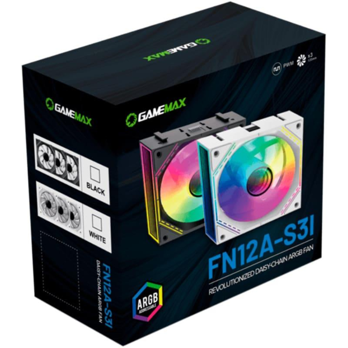 Комплект вентиляторів GameMax 120мм FN12A-S3I-W (FN12A-S3I-W)