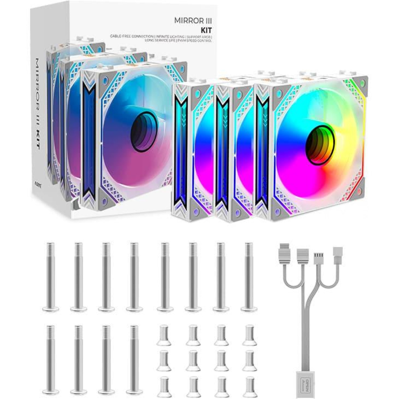 Комплект вентиляторов alseye Mirror Ⅲ-W-K 120мм 3шт (AS.04.06.0147)