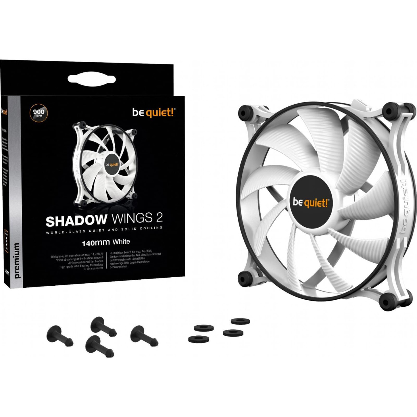 Вентилятор Be quiet! Shadow Wings 2 White 140mm (BL090)