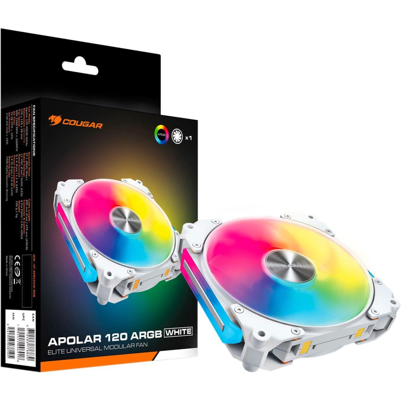 Вентилятор Cougar Apolar 120мм з ARGB (Apolar 120 ARGB (White))