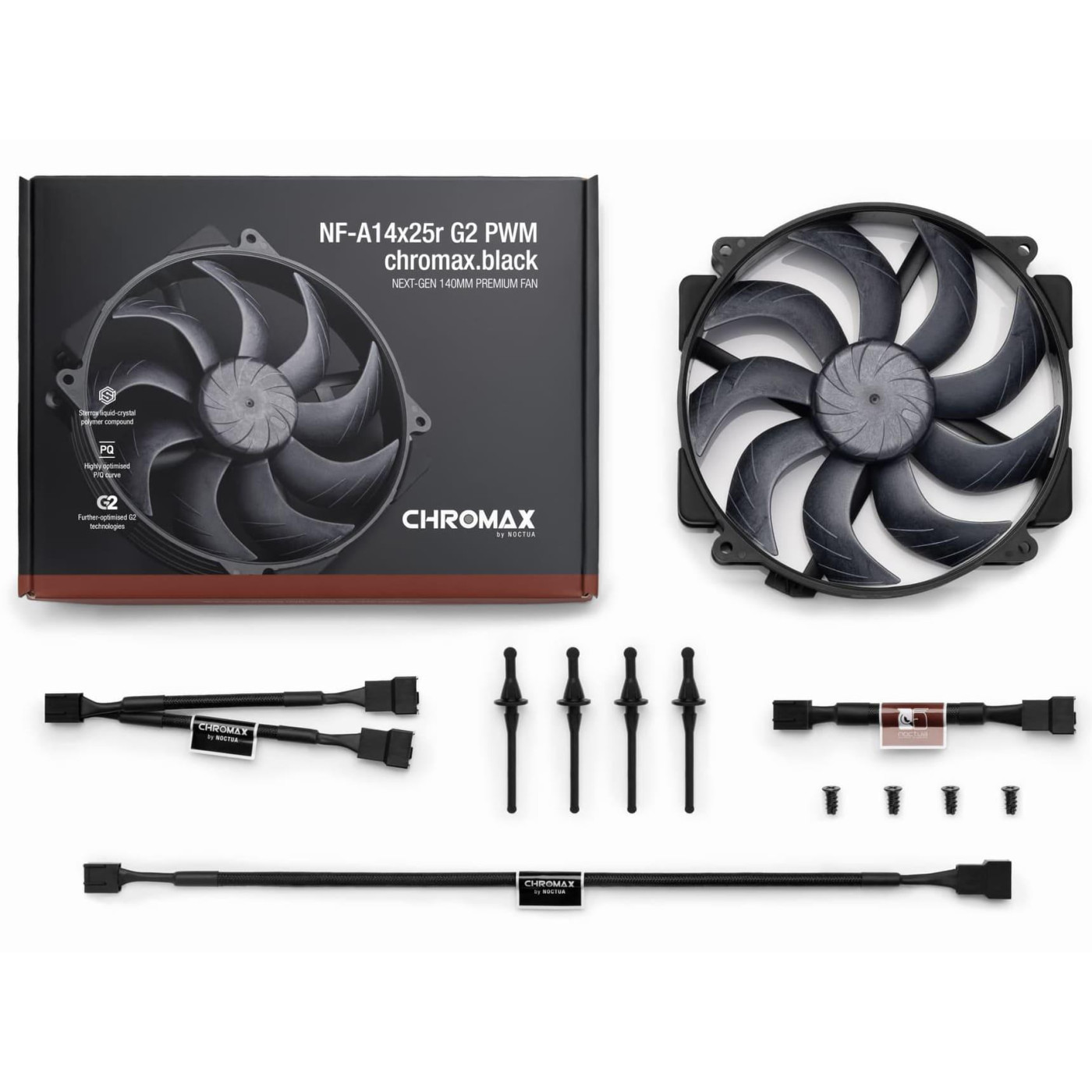 Вентилятор Noctua NF-A14x25R G2 140мм PWM CHROMAX Black
