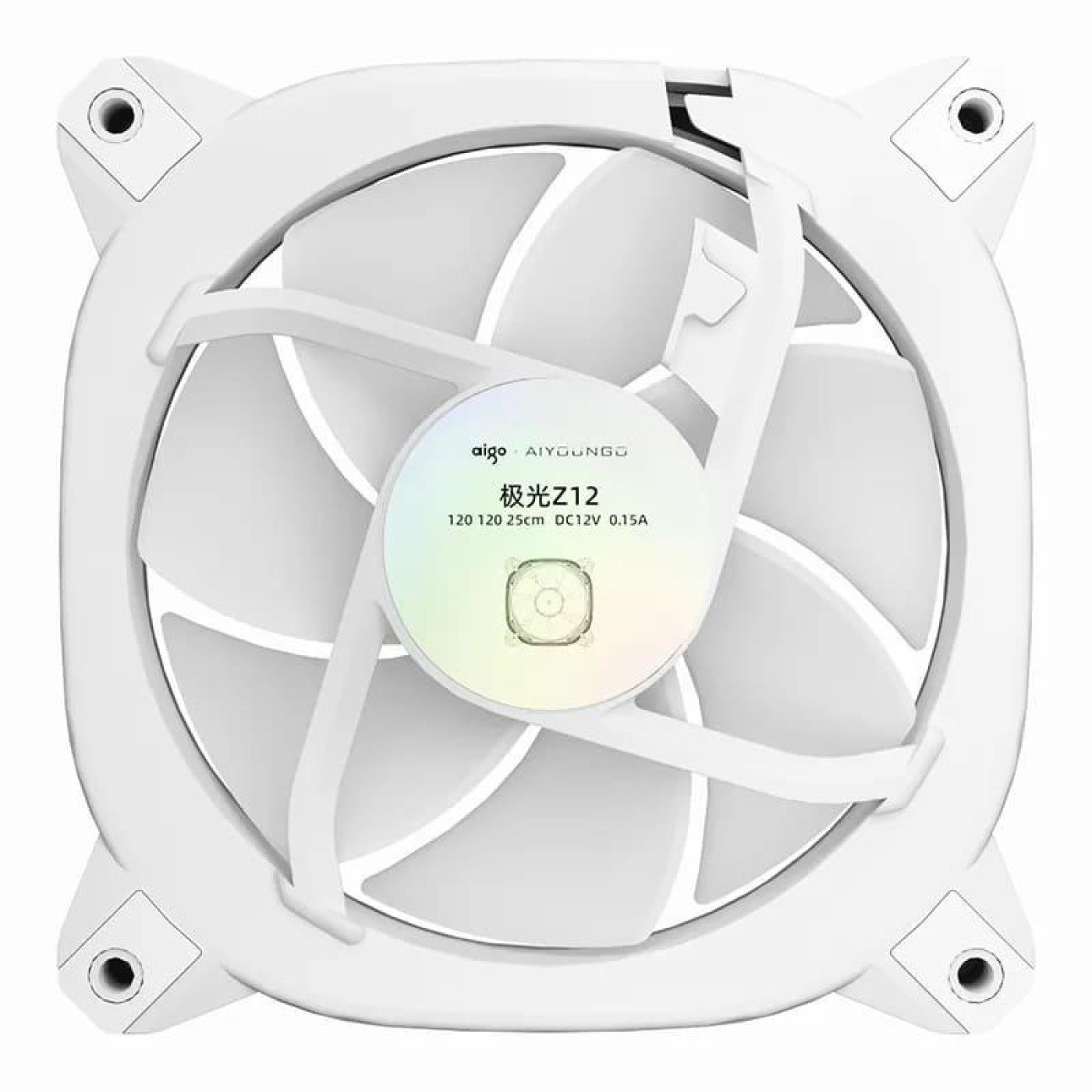 Вентилятор Aigo Z12 White Reverse ARGB U1