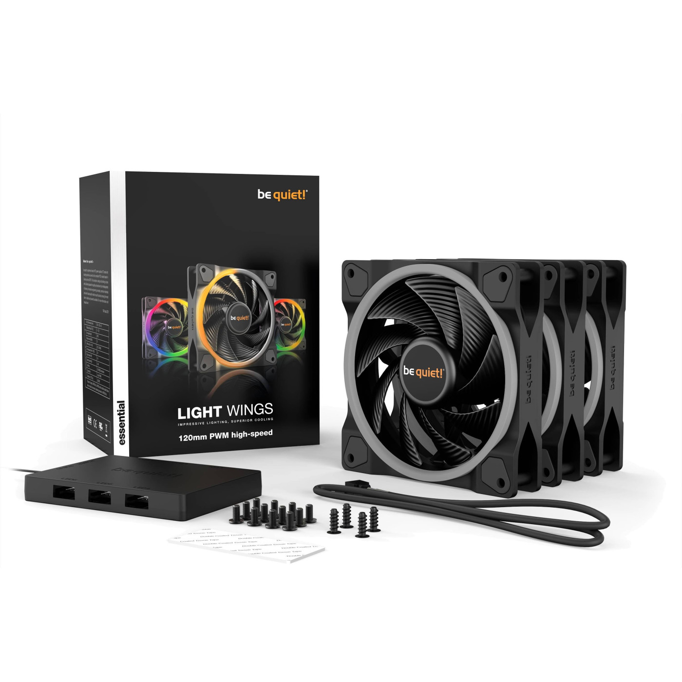 Комплект вентиляторів Be quiet! Light Wings 120mm PWM High-Speed 3 шт (BL077)