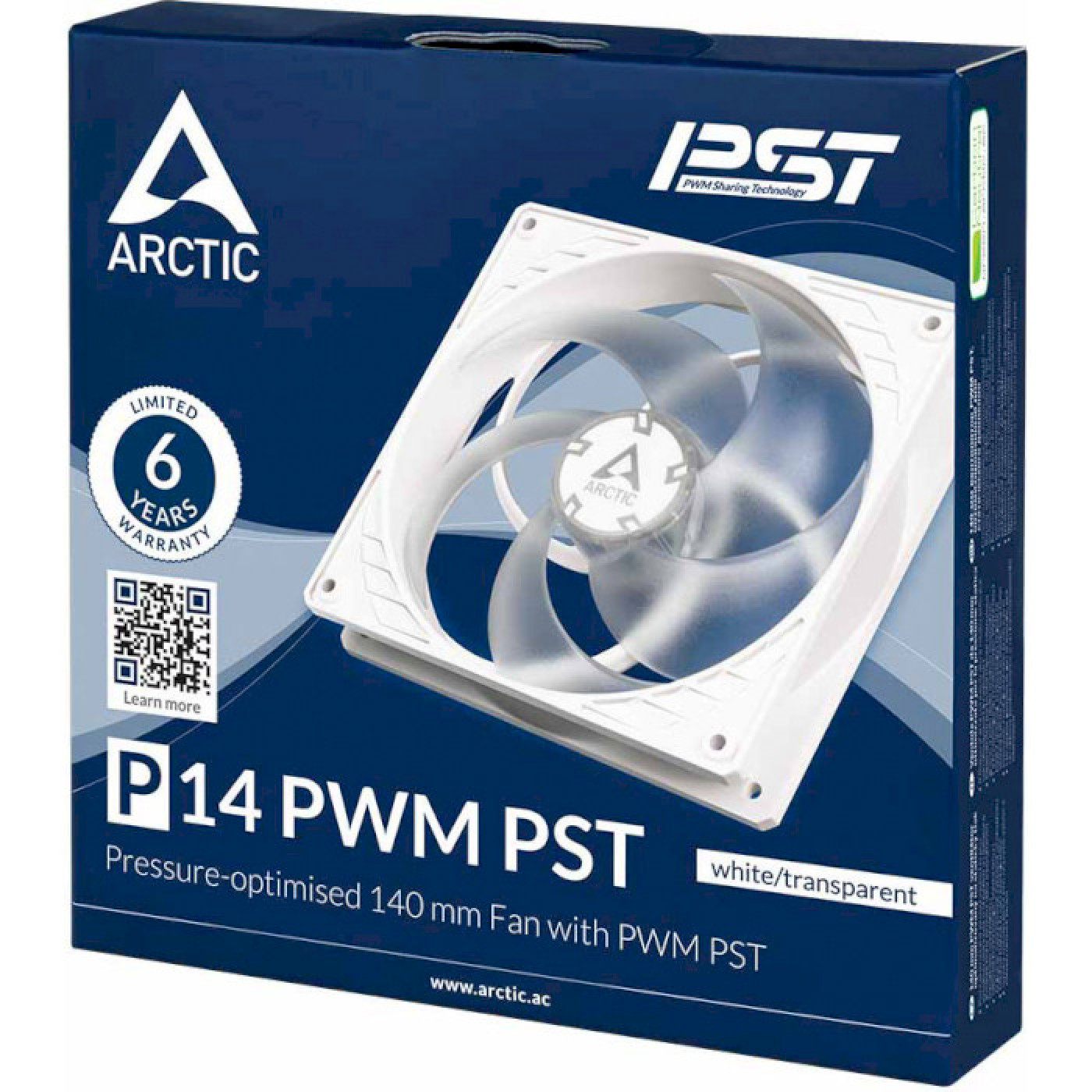 Вентилятор Arctic P14 PWM PST White/Transparent (ACFAN00221A)
